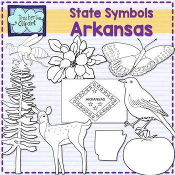 Arkansas state symbols clipart by Teacher's Clipart | TpT