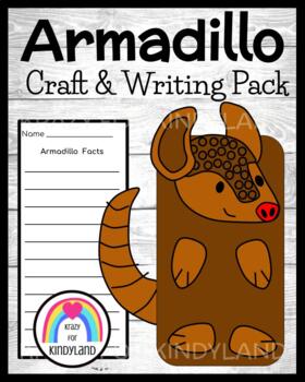 Preview of Armadillo Craft and Writing Activity - Puppet - Literacy Center - Texas