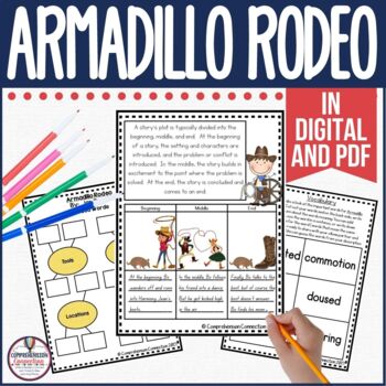 Preview of Armadillo Rodeo by Jan Brett Cowboy Days Activities in Digital and PDF Formats