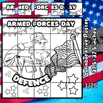 Preview of Armed Forces Day Bulletin Board Coloring Sheets Activities Poster USA Military