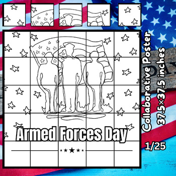 Preview of Armed Forces Day Bulletin Board Coloring Sheets Activities Poster USA Military 2