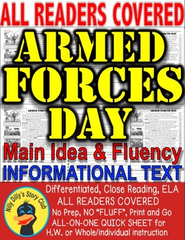 Preview of Armed Forces Day Differentiated Information Text Close Reading Leveled Passages!