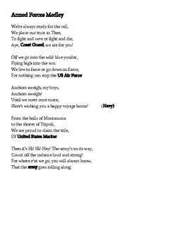 lyrics to armed forces medley