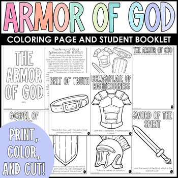 Armor of God - Bible Coloring Sheets - Bible Booklet by Texas Teaching ...