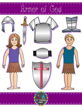 Preview of Armor of God Clipart in Color and Black & White