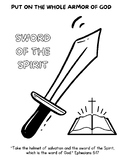 Armor of God Sword of the Spirit Coloring Sheet Craft KidM