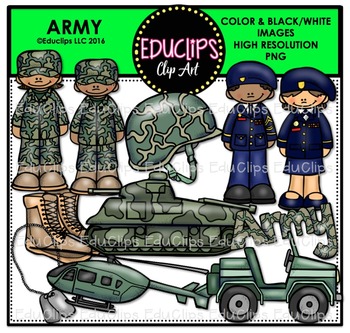 Preview of Army Clip Art Bundle {Educlips Clipart}
