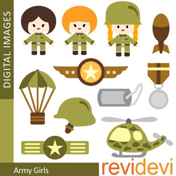 Army Girls Clip art (military, soldier) by revidevi | TPT
