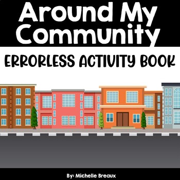 Preview of Around My Community Busy Book- Errorless Activity Binder for Special Education