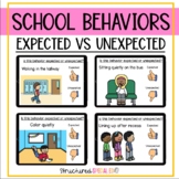 Around The School Expected vs Unexpected Behaviors Boom Cards 