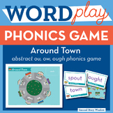 Around Town abstract ow, ou, ough Phonics Game - Words The