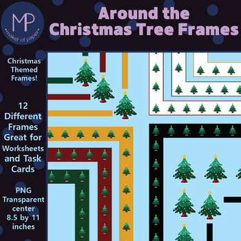 Preview of Around the Christmas Tree Frames for Task Cards & Worksheets