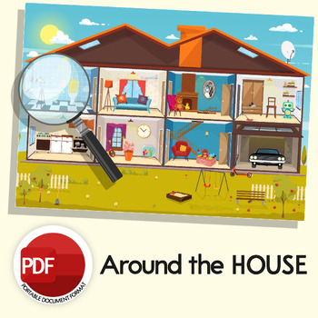 Preview of Furniture & Around the House Flashcards/Describing Rooms/Find the Differences