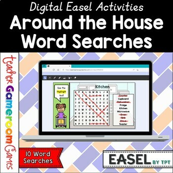 Preview of Around the House Word Search Easel Activity