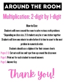 Around the Room: Multiplication Practice 2-digit by 1-digi