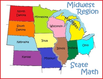 Preview of Around the States Math: Midwest Region- All About Fractions