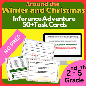 Preview of Around the Winter and Christmas: Inference Adventure 50+ Task Cards