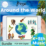 Around the World Music Cultures Music Unit Bundle Countrie