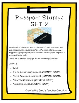 Preview of "Around the World" Passport Stamps SET 2 (Add-On)