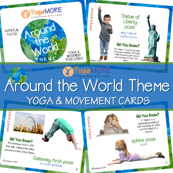 Preview of Around the World Theme Yoga & Movement Pose Cards
