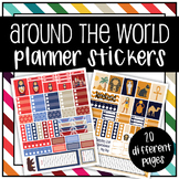Around the World Themed Printable Planner Stickers
