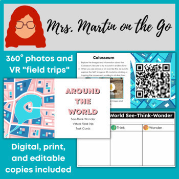 Preview of Around the World in 360°- Activities for Writing, SS, and Virtual Field Trips