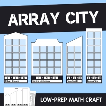 Preview of Array City Math Craft / Multiplication Arrays Activity / Teaching Arrays Project