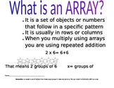 Array Mini Poster and Array Worksheet
