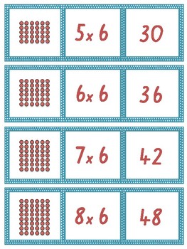 Array Multiplication Matching Cards- 1- 10 Times Tables by Miss T's ...