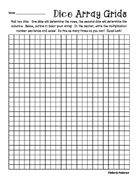 Preview of Arrays Multiplication Practice: Dice Activity - Grid Paper