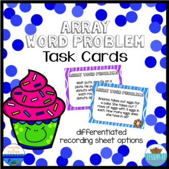 Preview of Array & Repeated Addition Word Problem Task Cards