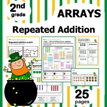 Preview of Arrays and Repeated Addition 2nd Grade St Patricks Day