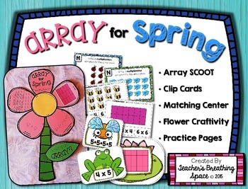 Preview of Array for Spring  |  Array Scoot, Clip Cards, Matching Center and Craftivity