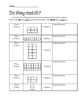 Partitioned Rectangles Practice (Matching) by Sara Markley | TPT