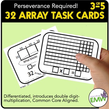 Preview of Array or Area Model Task Cards for Multiplication