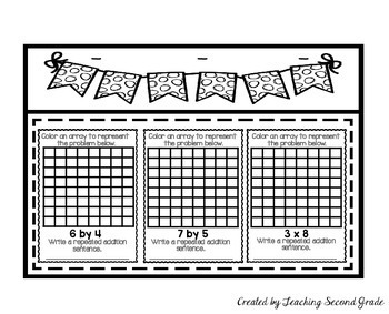 Multiplication Arrays Worksheets by Teaching Second Grade | TpT