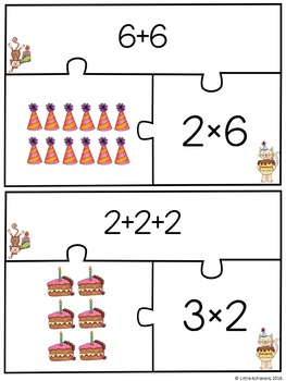 arrays and repeated addition second grade cards arrays multiplication