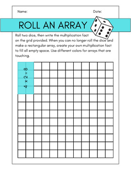 Preview of Arrays (Dice Game) Early Finishers Mulitiplication and Division