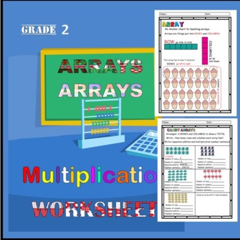 Preview of Arrays Multiplication as addition Workshhet for Grade2