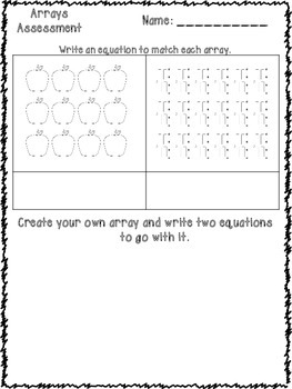 arrays repeated addition assessment freebie by klever kiddos tpt