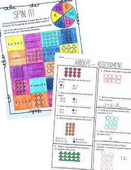 Arrays Activities Worksheets and Task Cards for 2nd Grade by The