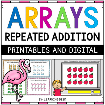 Preview of Arrays Repeated Addition First Second Third Grade Printables Google Slides