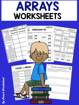 Preview of 2nd-3rd Grade Multiplication Arrays Worksheets with Repeated Addition