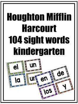 Preview of Arriba la lectura HMH  Kindergarten High Frequency Words Flashcards Bright Color
