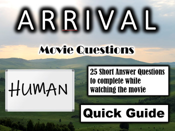 Preview of Arrival (2016) - 25 Movie Questions with Answer Key (Quick Guide)