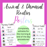 Arrival & Dismissal Routines EDITABLE Poster (Morning/End 