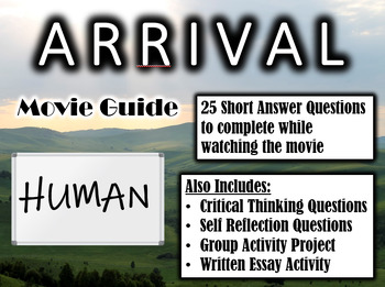 Preview of Arrival Movie Guide (2016) - Movie Questions with Extra Activities