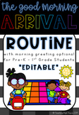 Arrival Routine and Morning Greeting Schedule Cards