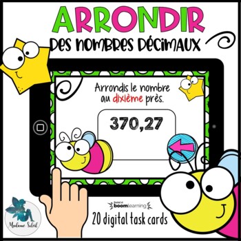 Preview of Arrondir les nombres décimaux Boom Cards French distance learning