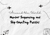 Arround The World Number Sequencing and Skip Counting Puzzle